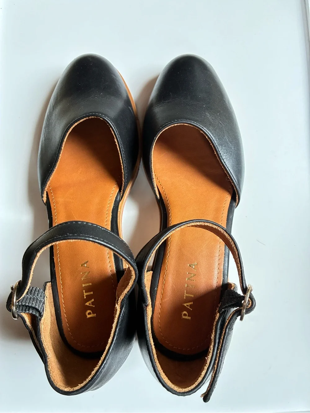 Patina Black Ankle-Strap Women’s Heels